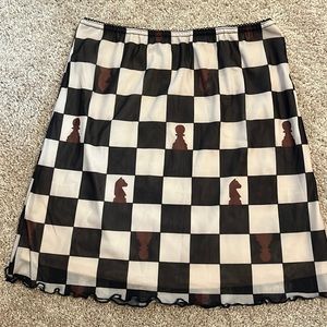 Chess pattern mini skirt